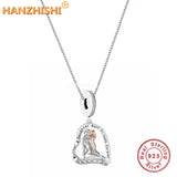 Mother Daughter Father Forever Necklace 925 Silver Heart Pendant