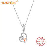 Mother Daughter Father Forever Necklace 925 Silver Heart Pendant