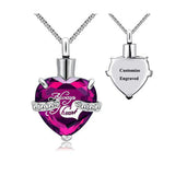 Heart Crystal Urn Cremation Necklace Pendant Birthstone Memorial Keepsake