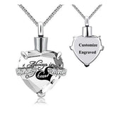 Heart Crystal Urn Cremation Necklace Pendant Birthstone Memorial Keepsake
