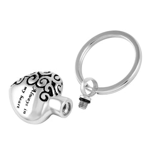 Retro Heart Keychain Stainless-Steel Key Ring