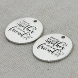 Mother & Daughter Pendant Necklace, Silver Plated, 22mm, 5Pcs/Lot