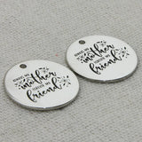 Mother & Daughter Pendant Necklace, Silver Plated, 22mm, 5Pcs/Lot