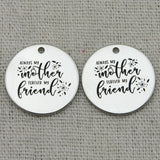 Mother & Daughter Pendant Necklace, Silver Plated, 22mm, 5Pcs/Lot