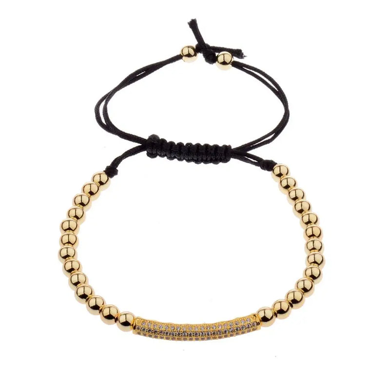 Summer Charm Mens Bracelet Top Copper Beads CZ Micro Pave Bracelet For Men