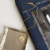 925 Sterling Silver Square Card Necklace Clavicle Chain Pendant