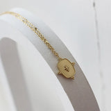 14K Baroque Square Clavicle Necklace for Women