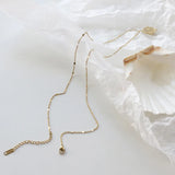 14K Baroque Square Clavicle Necklace for Women