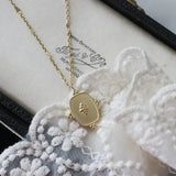 14K Baroque Square Clavicle Necklace for Women