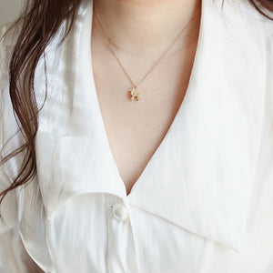 14K Lion Clavicle Chain Necklace Choker Pendant