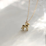 14K Lion Clavicle Chain Necklace Choker Pendant