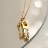 14K Lion Clavicle Chain Necklace Choker Pendant
