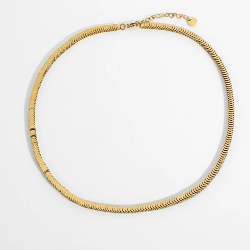 14K Centipede Chain Necklace Minimalist Punk Jewelry for Female