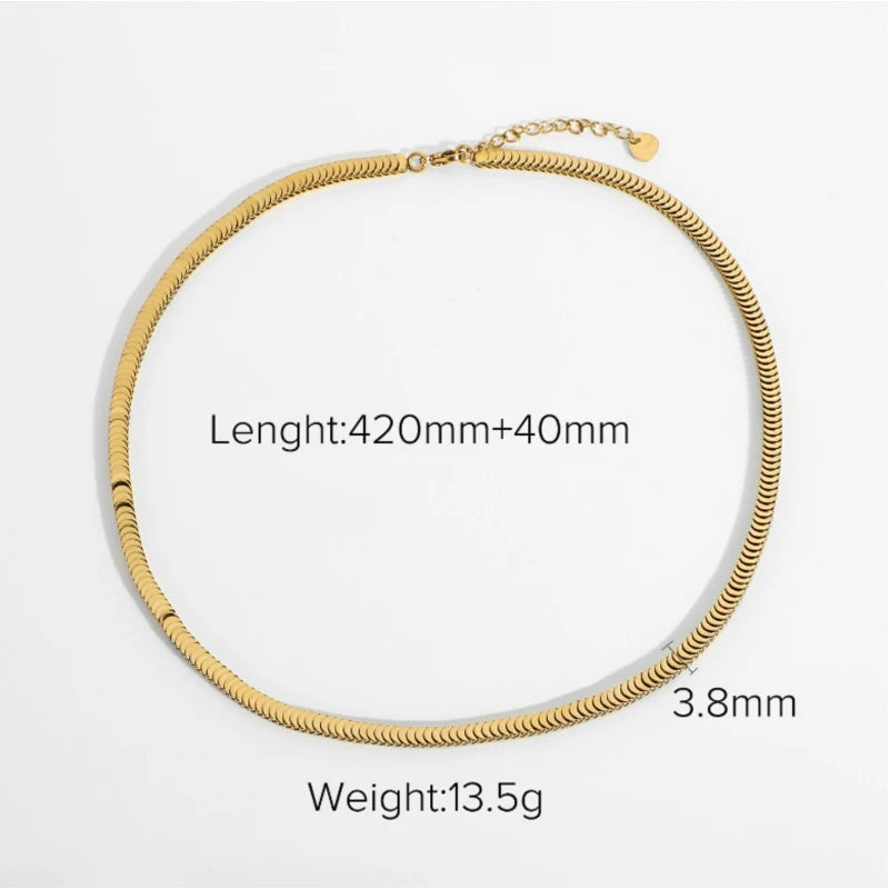 14K Centipede Chain Necklace Minimalist Punk Jewelry for Female