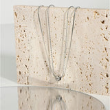 14K Double Snake Chain Round Bead Pendant Necklace