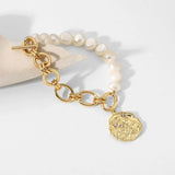 14K Freshwater Pearl Bracelet with Zircon Pave Charms