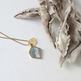 14K Irregular Geometric Grey Shell Choker Necklace