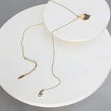 14K Irregular Geometric Grey Shell Choker Necklace