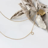 14K Irregular Geometric Grey Shell Choker Necklace