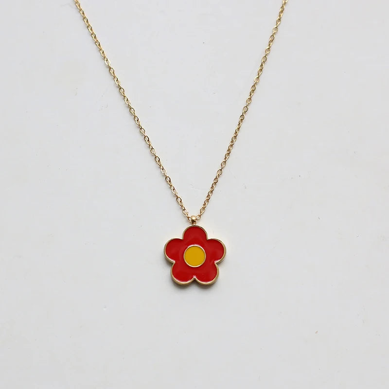 14K Daisy Flower Clavicle Necklace Punk Choker Collar