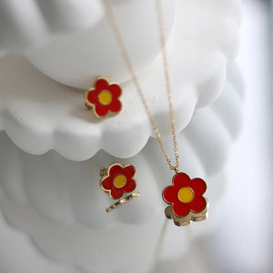 14K Daisy Flower Clavicle Necklace Punk Choker Collar