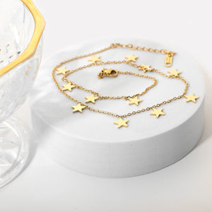 14K Minimalist Multilayer Star Pendant Necklace