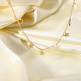 14K Minimalist Multilayer Star Pendant Necklace