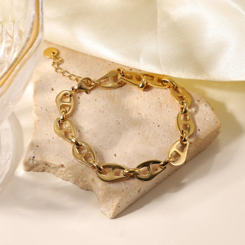 14K Minimalist Punk Style Hip Hop Chain Bracelet