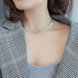 14K Snake Chain Wrapped Clavicle Necklace Personalized Choker