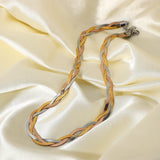 14K Snake Chain Wrapped Clavicle Necklace Personalized Choker