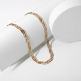 14K Snake Chain Wrapped Clavicle Necklace Personalized Choker