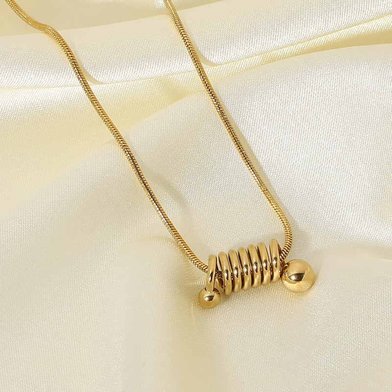 14K Snake Bone Chain Pendant Necklace Minimalist Design Gift