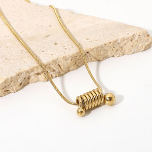14K Snake Bone Chain Pendant Necklace Minimalist Design Gift