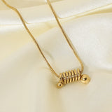14K Snake Bone Chain Pendant Necklace Minimalist Design Gift