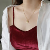 14K Evil Eye Coins Necklace Pendant with Crystal Chain for Women