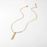 14K Shell Column Pendant Blade Chain Necklace
