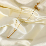 14K Shell Column Pendant Blade Chain Necklace