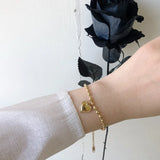 14K Oval Barrel Beads Bracelet Heart Bracelet For Women Jewelry Gift
