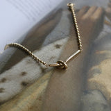 14K Retro Knotted Bracelet Bangles Industrial Wind Round Bead Splicing Bracelet