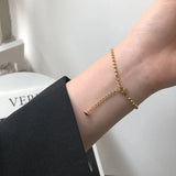 14K Retro Knotted Bracelet Bangles Industrial Wind Round Bead Splicing Bracelet