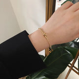 14K Retro Knotted Bracelet Bangles Industrial Wind Round Bead Splicing Bracelet