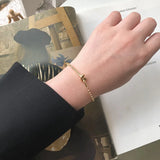 14K Retro Knotted Bracelet Bangles Industrial Wind Round Bead Splicing Bracelet