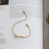 14K Retro Knotted Bracelet Bangles Industrial Wind Round Bead Splicing Bracelet