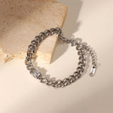 14K Cuban Chain Zircon Wrap Bracelet Hip Hop Jewelry