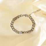 14K Cuban Chain Zircon Wrap Bracelet Hip Hop Jewelry