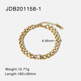 14K Cuban Chain Zircon Wrap Bracelet Hip Hop Jewelry