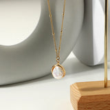 14k Baroque Pearl Clavicle Necklace Natural Button Freshwater Pearl