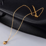 14k Minimalist Water Drop Clavicle Necklace Choker Pendant for Female