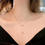 14k Layered Snake Chain Choker Necklace Ball Pendant Collar Statement Jewelry