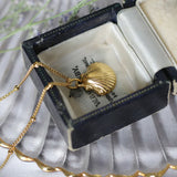14k Shell Clavicle Necklace Pendant Round Beads Chain Ocean Wind Shell